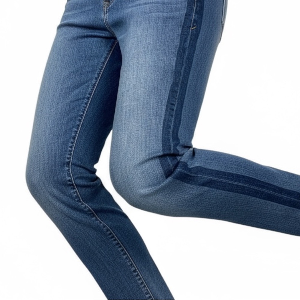 Good American Good Waist Two-Tone Skinny Jeans Blue Size 10/30